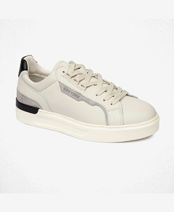 Erkek Kirli Beyaz Hakiki Deri Sneaker Ayakkabı