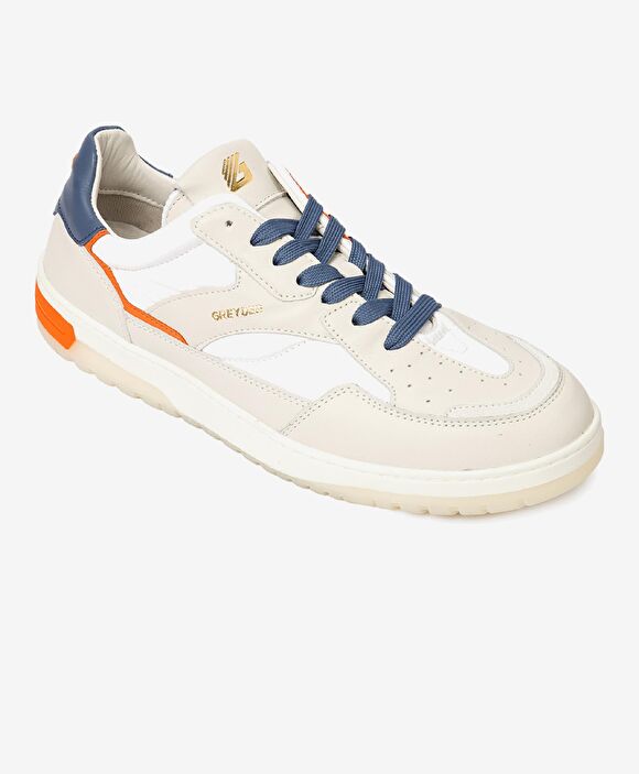 Erkek Kirli Beyaz Hakiki Deri Sneaker Ayakkabı