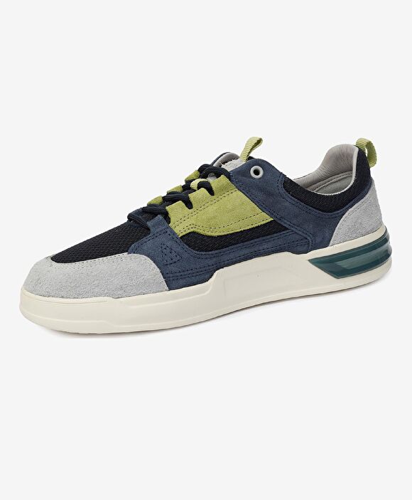 Erkek İndigo Hakiki Deri Sneaker Ayakkabı