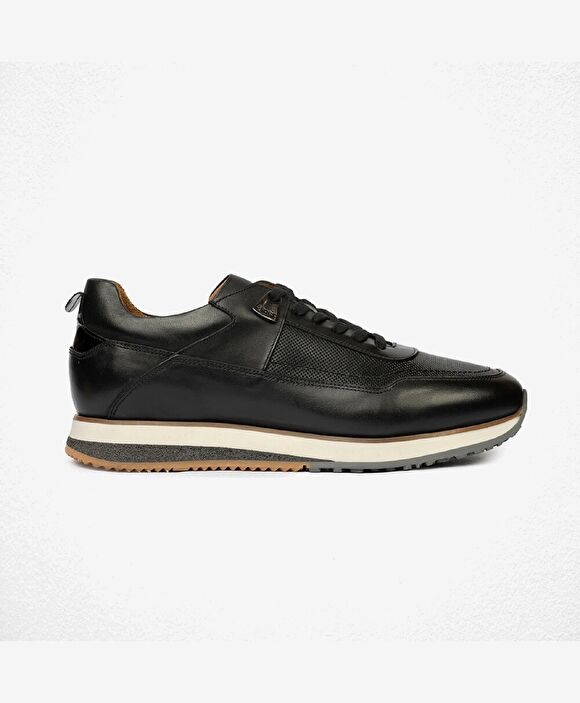 Erkek Siyah Hakiki Deri Sneaker  Ayakkabı