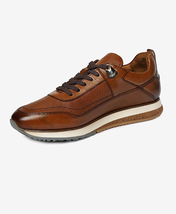 Erkek Taba Hakiki Deri Sneaker Ayakkabı