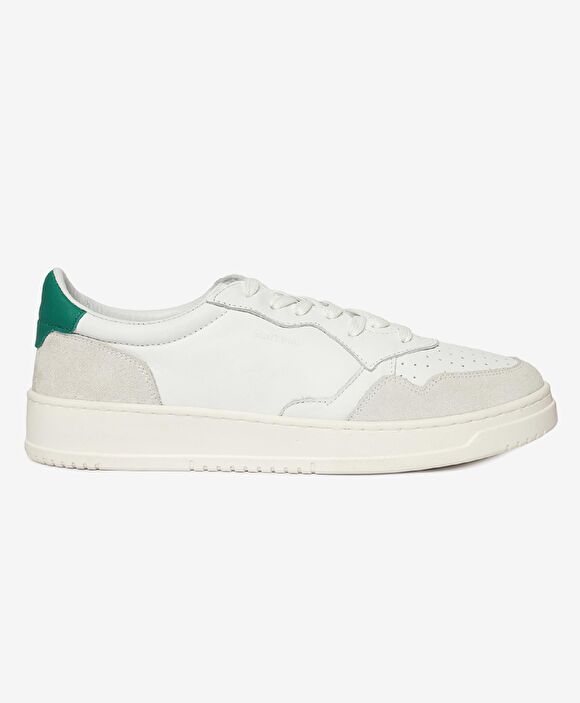 Erkek Beyaz Yeşil Hakiki Deri Sneaker Ayakkabı