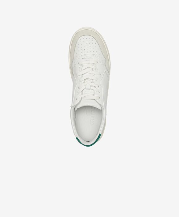 Erkek Beyaz Yeşil Hakiki Deri Sneaker Ayakkabı