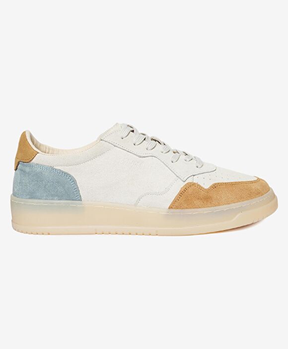 Erkek Taba Gri Hakiki Deri Sneaker Ayakkabı