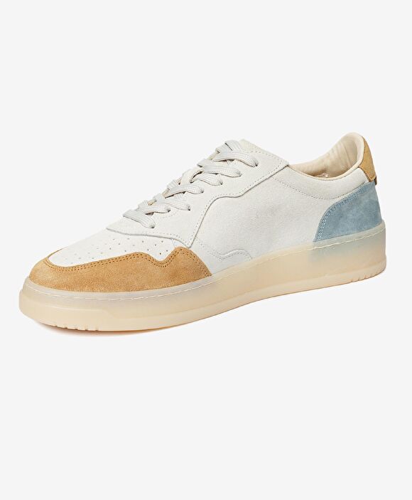 Erkek Taba Gri Hakiki Deri Sneaker Ayakkabı