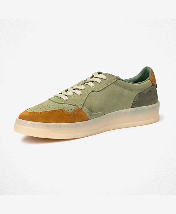 Erkek Taba Yeşil Hakiki Deri Sneaker  Ayakkabı