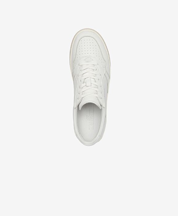 Erkek Kırık Beyaz Hakiki Deri Sneaker Ayakkabı