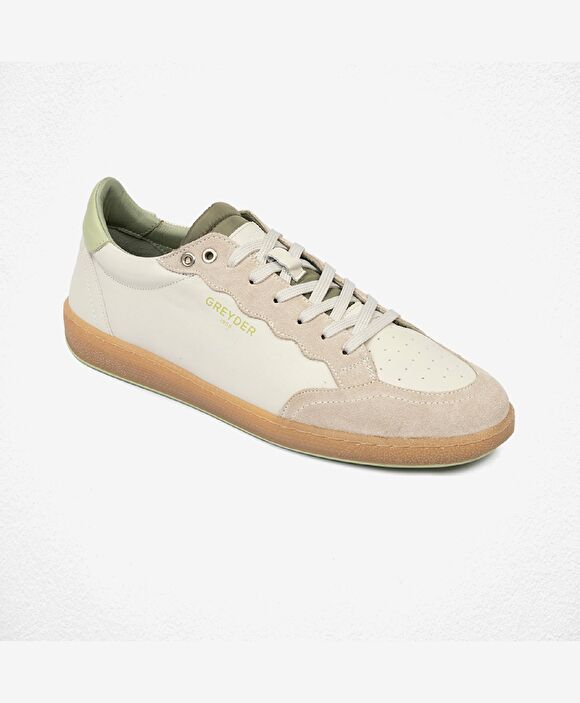 Erkek Bej Hakiki Deri Sneaker Ayakkabı