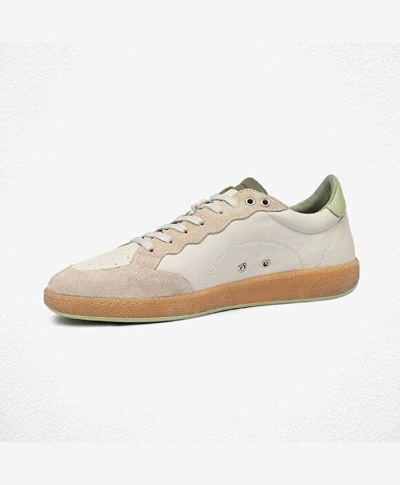 Erkek Bej Hakiki Deri Sneaker Ayakkabı