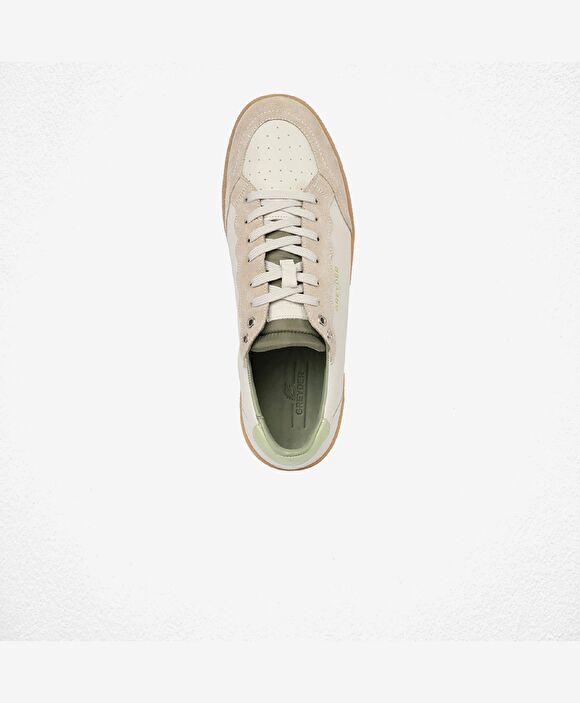 Erkek Bej Hakiki Deri Sneaker Ayakkabı