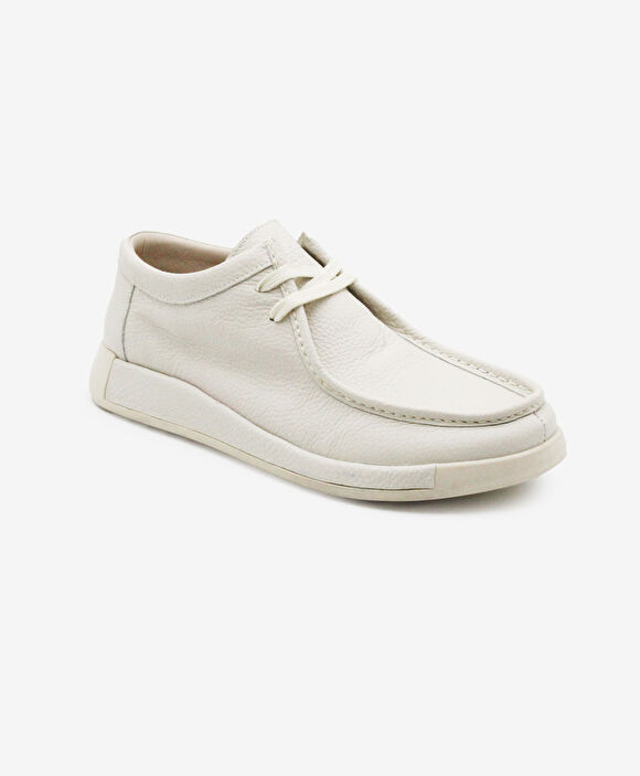 Erkek Kirli Beyaz Hakiki Deri Casual Ayakkabı