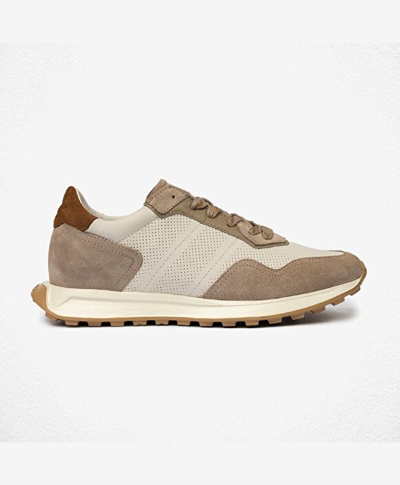 Erkek Koyu Vizon Hakiki Deri Sneaker Ayakkabı