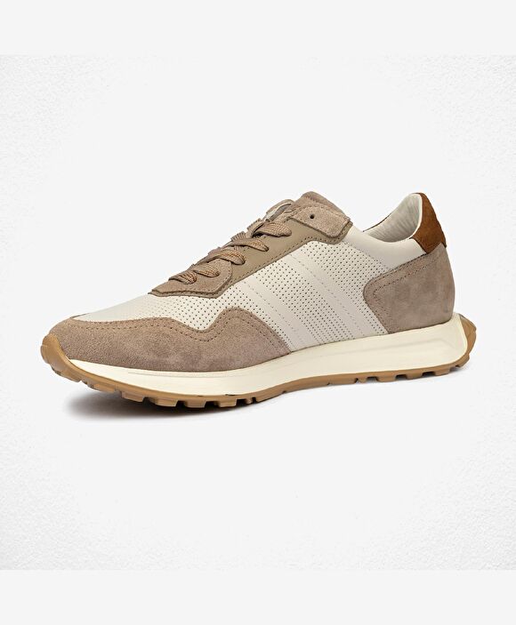 Erkek Koyu Vizon Hakiki Deri Sneaker Ayakkabı