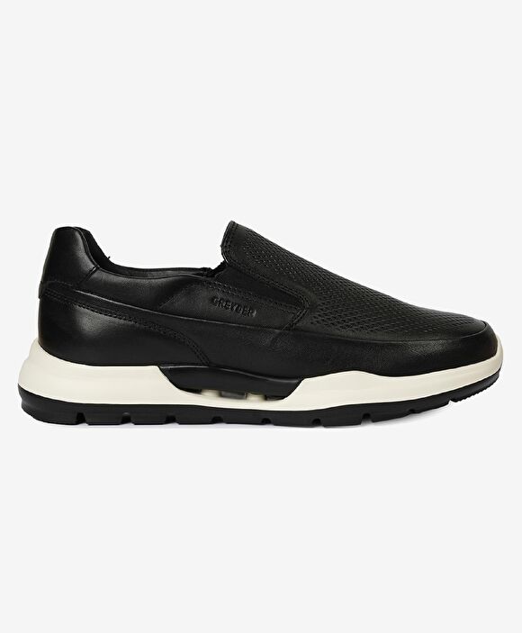 Erkek Siyah Hakiki Deri Sneaker Ayakkabı