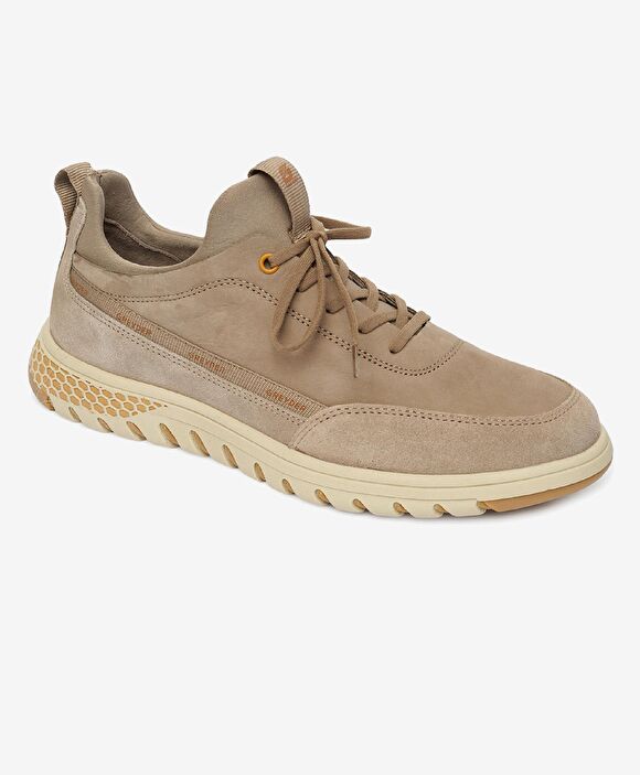 Erkek Koyu Vizon Hakiki Deri Sneaker Ayakkabı