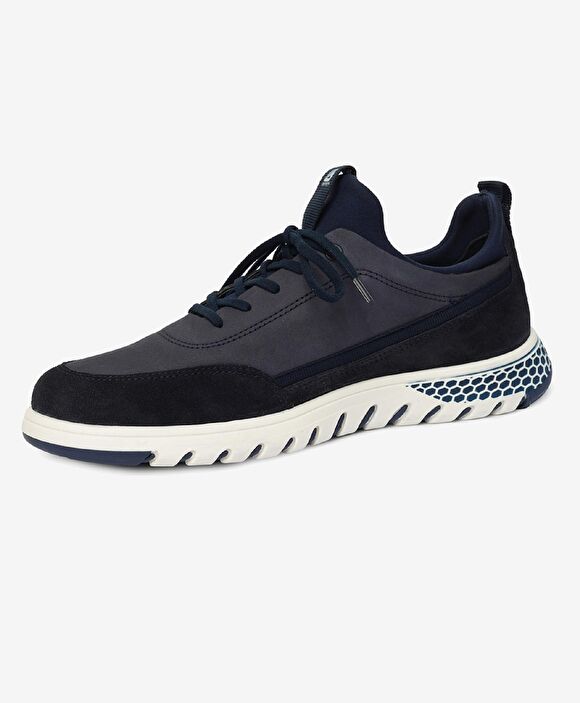 Erkek Açık Lacivert Hakiki Deri Sneaker Ayakkabı
