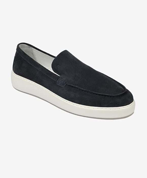 Erkek Lacivert Hakiki Deri Loafer Ayakkabı