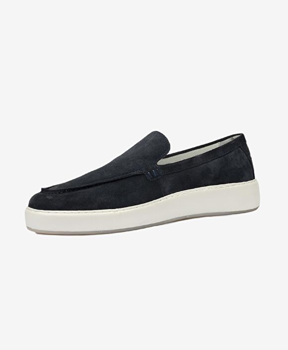 Erkek Lacivert Hakiki Deri Loafer Ayakkabı