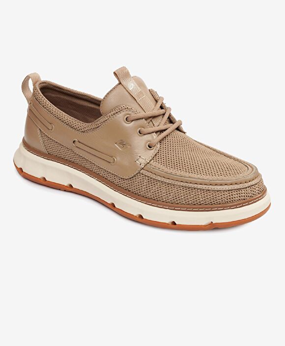 Erkek Bej Hakiki Deri Casual Ayakkabı