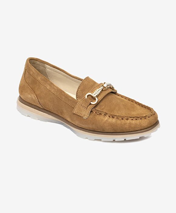 Kadın Taba Hakiki Deri Loafer Ayakkabı