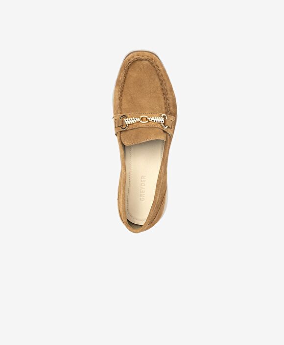 Kadın Taba Hakiki Deri Loafer Ayakkabı
