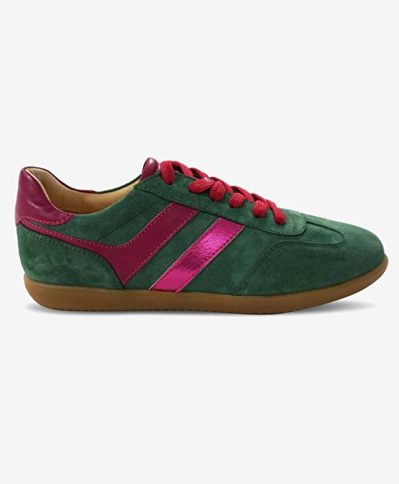 Kadın Yeşil Süet Hakiki Deri Sneaker Ayakkabı