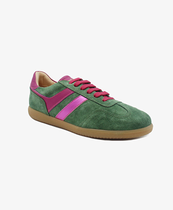 Kadın Yeşil Süet Hakiki Deri Sneaker Ayakkabı