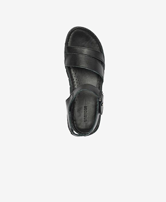 Kadın Siyah Hakiki Deri Sandalet