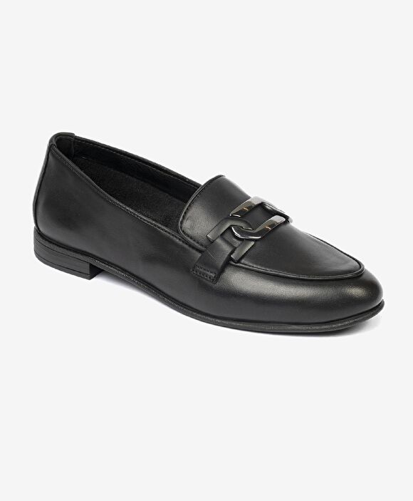 Kadın Siyah Hakiki Deri Casual Ayakkabı