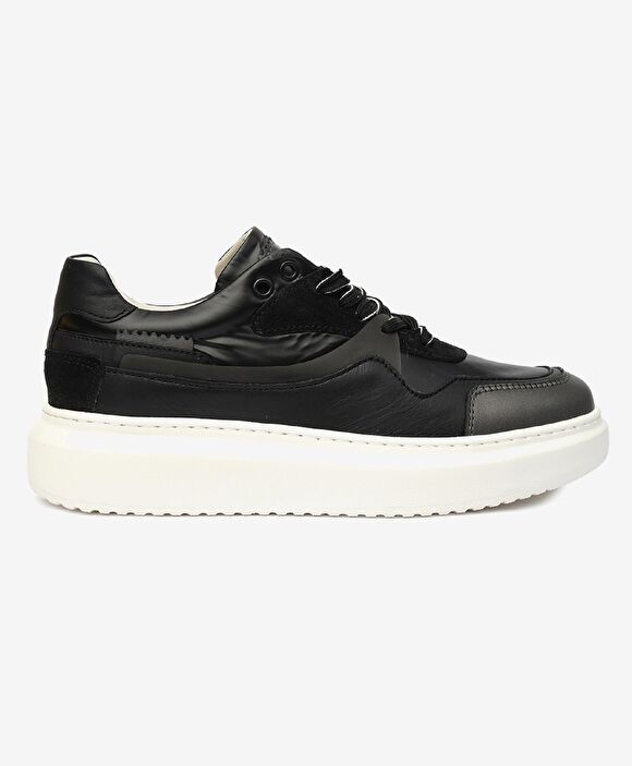 Kadın Siyah Hakiki Deri Sneaker Ayakkabı