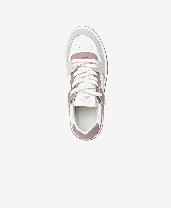 Kadın Beyaz Lila Hakiki Deri Sneaker Ayakkabı