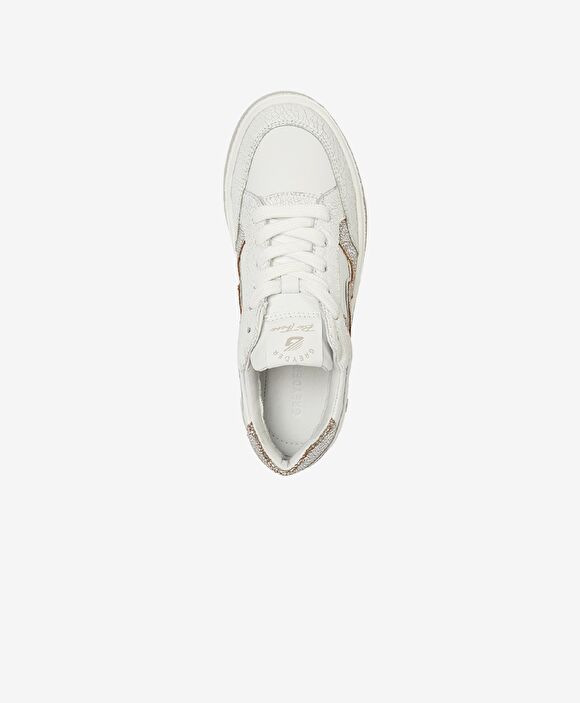 Kadın Beyaz Gümüş Hakiki Deri Sneaker Ayakkabı