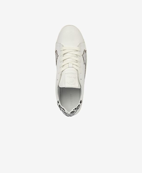 Kadın Beyaz Gümüş Hakiki Deri Sneaker Ayakkabı