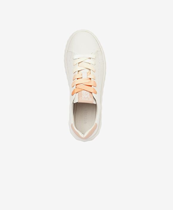 Kadın Kirli Beyaz Hakiki Deri Sneaker Ayakkabı