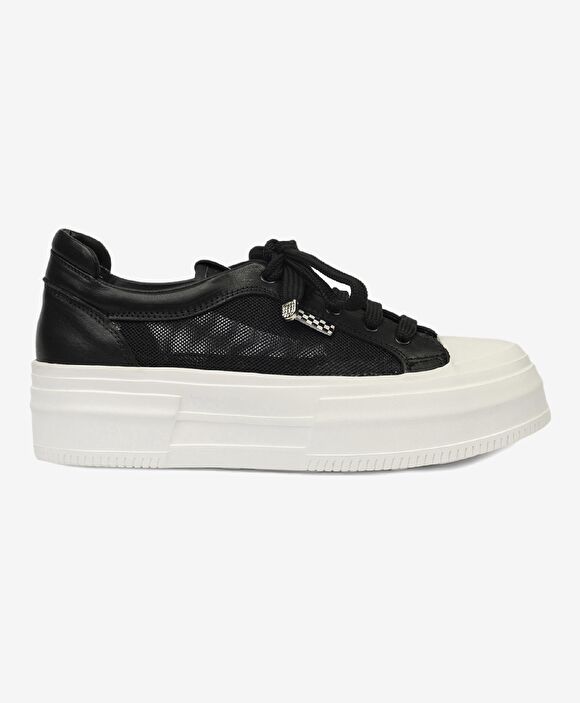Kadın Siyah Hakiki Deri Sneaker Ayakkabı