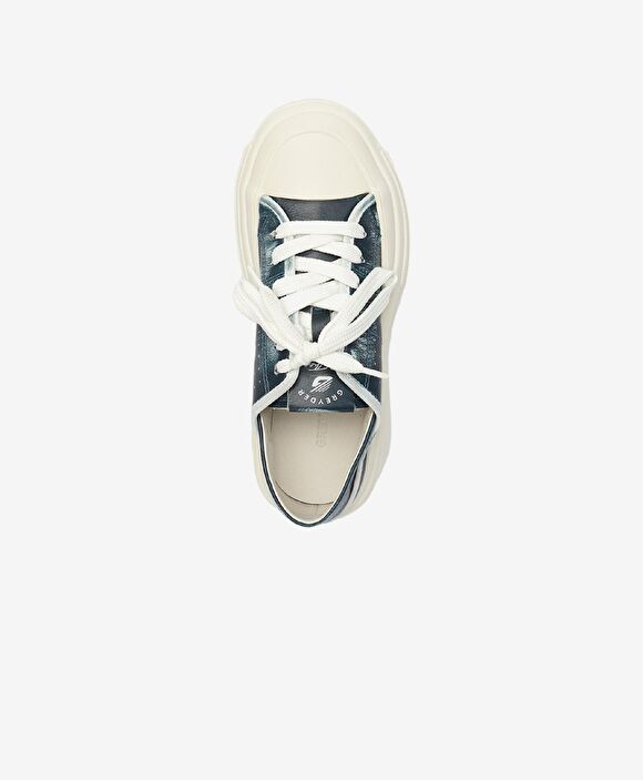 Kadın Mavi Hakiki Deri Sneaker Ayakkabı