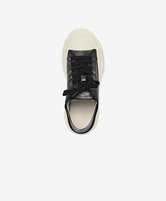 Kadın Siyah Beyaz Hakiki Deri Sneaker Ayakkabı