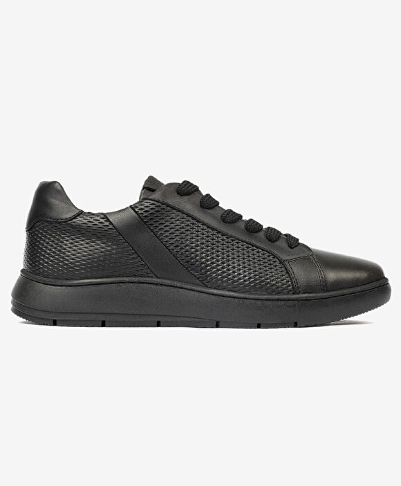 Kadın Siyah Hakiki Deri Sneaker Ayakkabı