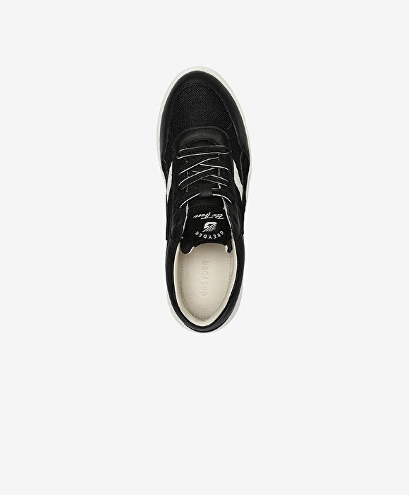 Kadın Siyah Beyaz Hakiki Deri Sneaker Ayakkabı