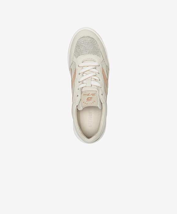 Kadın Kirli Beyaz Hakiki Deri Sneaker Ayakkabı