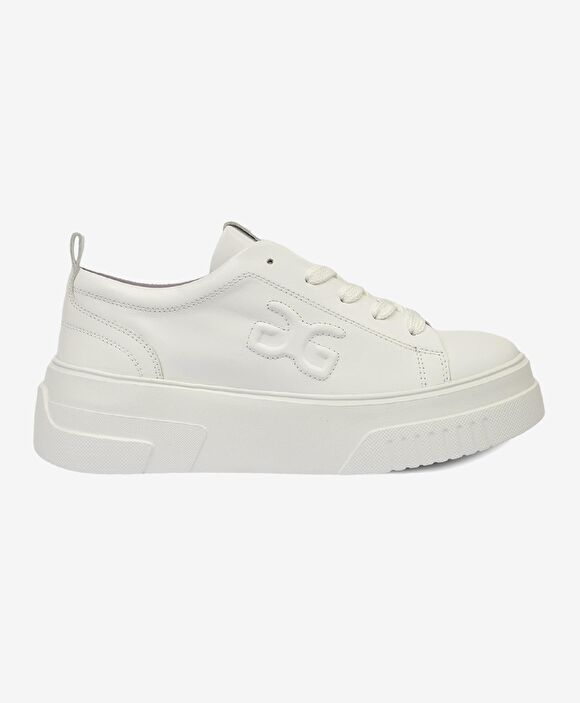 Kadın Beyaz Hakiki Deri Sneaker Ayakkabı