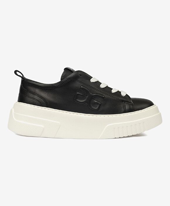 Kadın Siyah Hakiki Deri Sneaker Ayakkabı