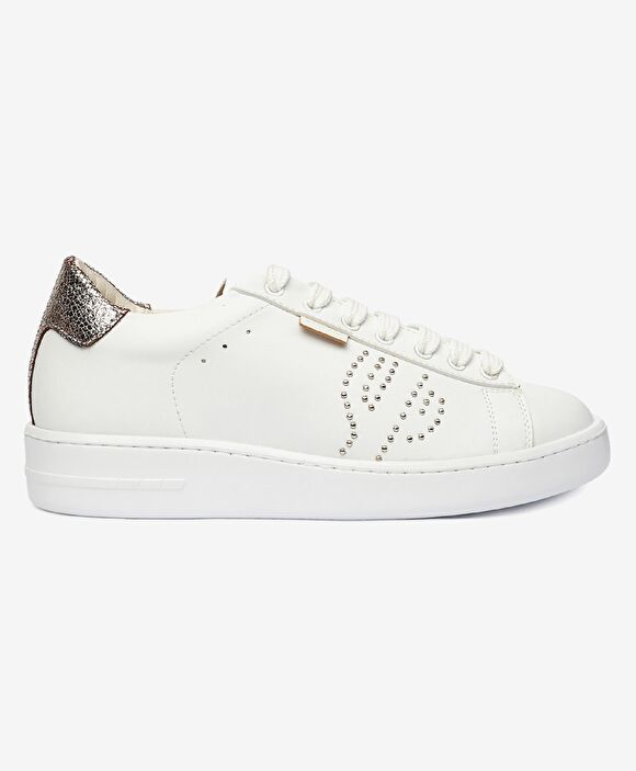 Kadın Gümüş Hakiki Deri Sneaker Ayakkabı
