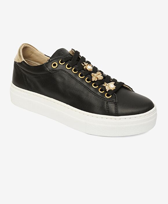 Kadın Siyah Hakiki Deri Sneaker Ayakkabı