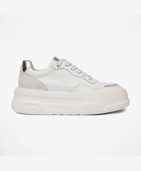 Kadın Beyaz Gümüş Sneaker Ayakkabı