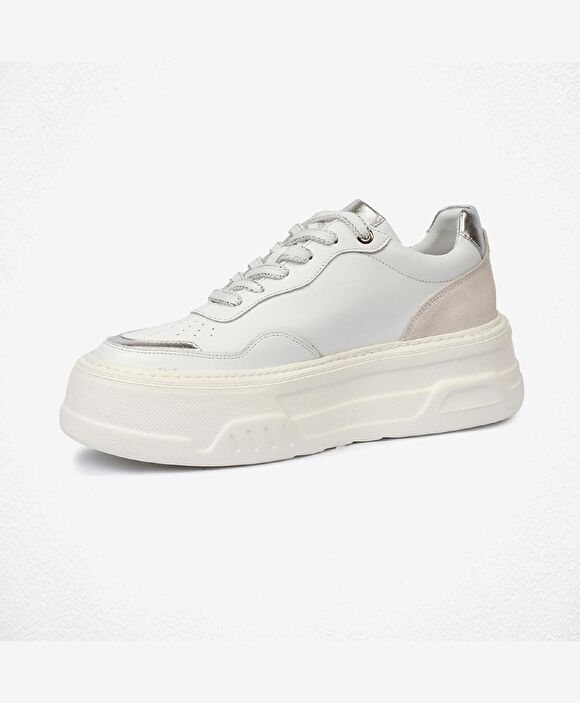Kadın Beyaz Gümüş Sneaker Ayakkabı