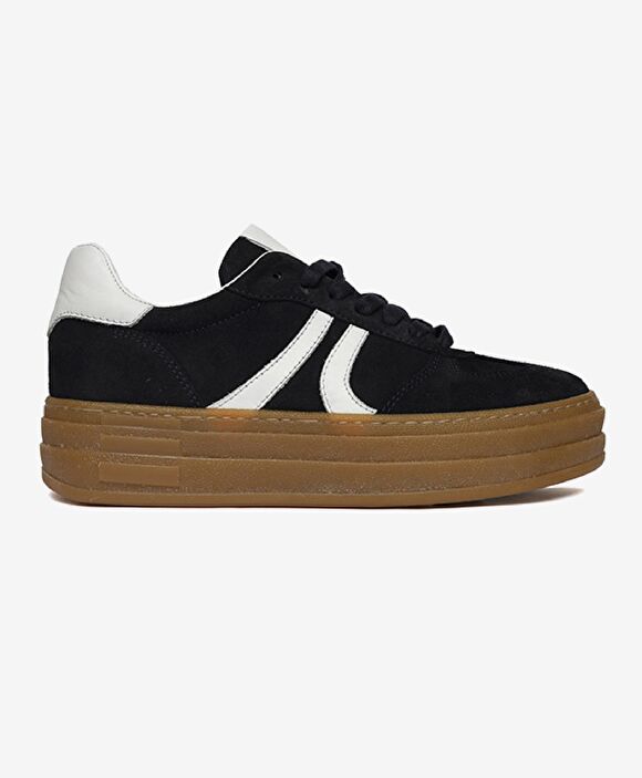 Kadın Lacivert Süet Hakiki Deri Sneaker Ayakkabı
