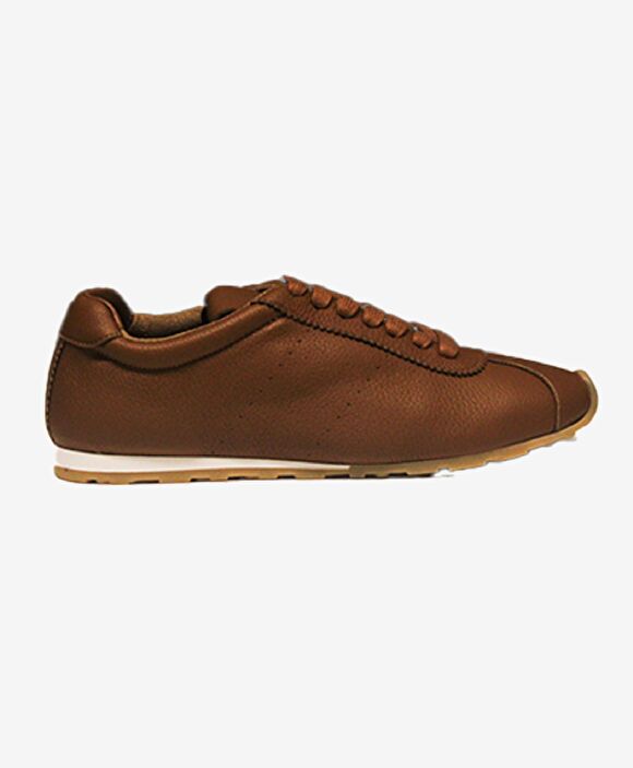 Kadın Taba Hakiki Deri Sneaker Ayakkabı