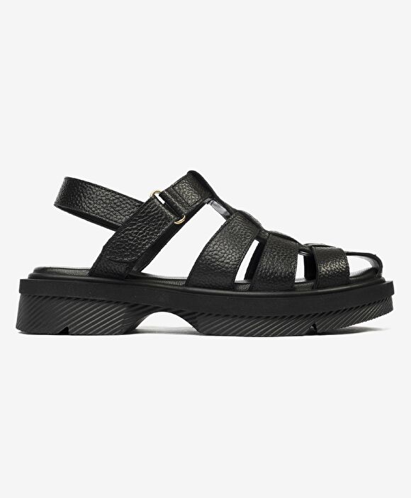 Kadın Siyah Hakiki Deri Sandalet