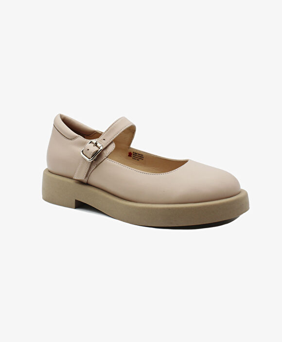 Kadın Ten Hakiki Deri Loafer Ayakkabı